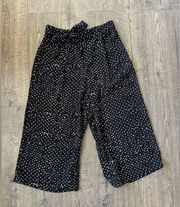 Tahari Polka Dot Flare Leg Waist Tie Pants