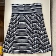 Anthropologie Green Dragon blue white striped mini skirt small