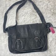 Cut' n Paste Black Leather Boho Shoulder Bag NEW