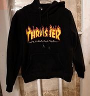 Thrasher Magazine Sweatshirt Hoodie in Black Size Small