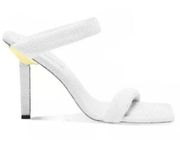 NIB Good American Terry White Sandals Heels White Size 6.5