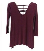 Mudd Burgundy Strappy Criss Cross Blouse