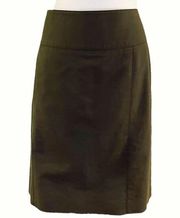 ARMANI COLLEZIONI VINTAGE Skirt Green A-Line Italy TG 46 US 10 Cotton 90s Y2K