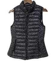 Tommy Hilfiger Black & White Polka Dot Packable Puffer Vest XS