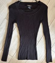 Black Ribbed Long Sleeve