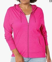 Hanes Women's Slub Jersey Hoodie Sz M Barbie Pink!!