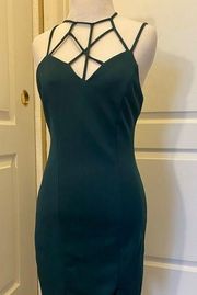 Charlotte Russe  Dark Green Asymmetrical Dress NWT