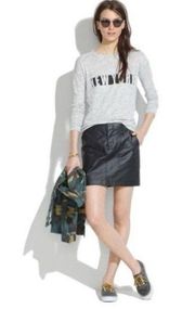 Madewell Walker Waxed Cotton Mini Cargo Skirt NWT