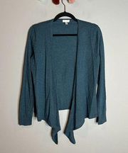 Garnet Hill blue cashmere open cardigan