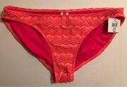 OP Womens bikini Bottoms Size 15-17 Juniors coral Mesh Lined NEW