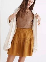 Double-Gauze Smocked Mini Skirt