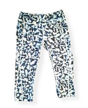 THE NORTH FACE Women’s Cropped Leggings Capris Blue Green Geometric Size Small