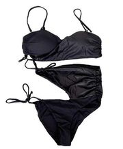 Beach Bunny Black Bikini Bathing Suit Sz L