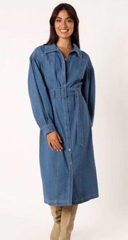 NWT Petal + Pup Kocoa Long Sleeve Midi Dress in Denim