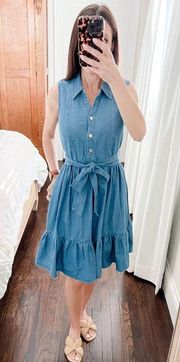 Denim Belted Western Dress size large