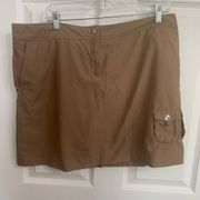 Ladies Izod Brown Golf Skirt/Skort With Pockets Size 14 Cool FX Technology