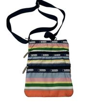 Le Sportsac Crossbody Purse Multicolor Striped Pockets