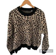 Leopard Print Pullover Knit Sweater in Size M