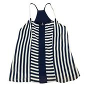 New York & Co. Nautical style, blue and white, striped chiffon style cami Size S