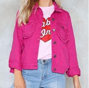 Pink denim jacket 