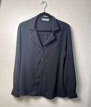 Grace Karin Basic Black Blouse Size Large