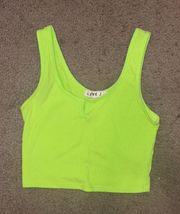 Love j Lime Green Crop Tank