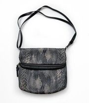Snakeskin Crossbody Bag Grey/Black