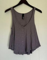 BOBI Button Down Tank Top Gray Small