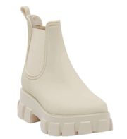JEFFREY CAMPBELL Pleu Platform Lug Sole Chelsea Rain Boot in Cream Size US 10