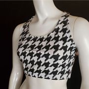 Costume Gallery White & Black Houndstooth Sports Bra (L)