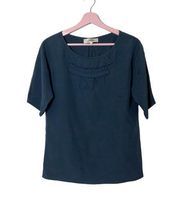 Tibi short sleeve silk blouse 4