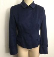 Akris Punto Wool Blend Blazer Size 8 Blue EUC