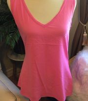 French Connection Pink Sleeveless V-Neck Blouse Size Medium-NWT