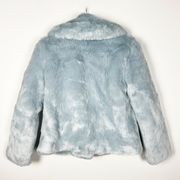 Sunday Best Aritzia Dorothy Faux Vegan Fur Collared Short Jacket Coat Blue XS 