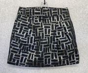 Banana Republic  Women's Skirt A Line Black Grey Shimmery Size 6 Print