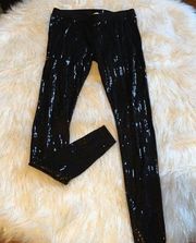 TART Black sequin full length leggings