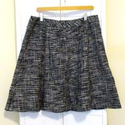 NWT Coldwater Creek Womens size 16 Black white Tweed skirt