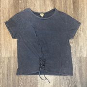 Womens  Grey Tie Front Tee - L