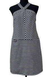 KAARI Blue Stripe Halter Neck Dress(Size Small)