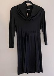 Michael Stars Maternity Black Cowl Neck Sweater Dress 3/4 Sleeve One Size