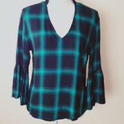 Stitch Fix Tinseltown plaid blouse size small