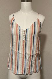 NWT Button Front Striped Blouse