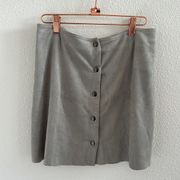 W118 by Walter Baker Gray Suede-Like Front Button Mini Skirt Lined Small