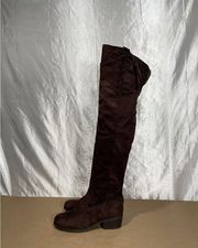 Rue 21 etc. Brown Faux Suede Over The Knee Boots Women’s Sz 10