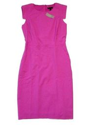 NWT J.Crew Resume Sheath in Vivid Flamingo Pink Stretch Wool Dress 0 $188