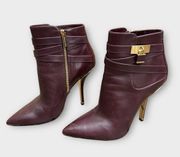 Michael Kors Lock Heeled Leather Booties