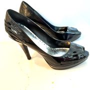 BCBGirls Platform Peep Toe Heels Black Size 9.5