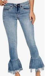 BlankNYC Faded Frayed Edge Flare Bell Bottom Jeans 30