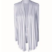 KAREN SCOTT Ladies Long White Knit Cardigan Jacket ~ LARGE