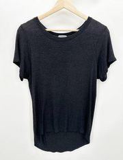 Market & Spruce Black Short Sleeve Rayon Blend Tee Shirt Women's Size Small S